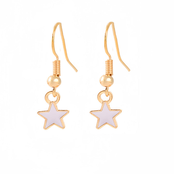 Women's nan patriotic horseshoe enamel dangle earrings with star-accented design and fishhook findings Bowlift