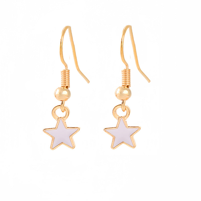 Women nan enamel horseshoe earrings with star motif and fishhook closure Bowlift