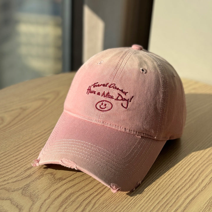 Women's Distressed Cotton Baseball Cap Bowlift 1784270914
