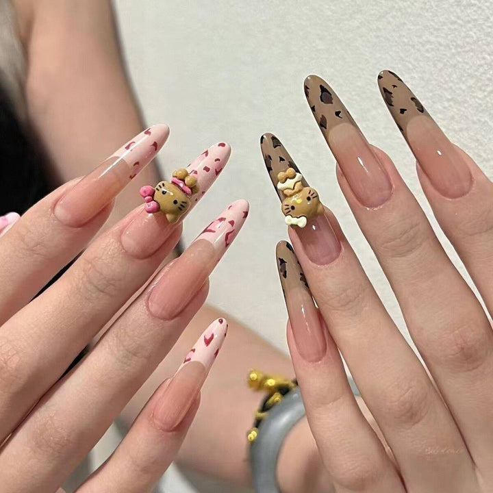 Whimsical Character-Designed Press-On Nail Art Bowlift