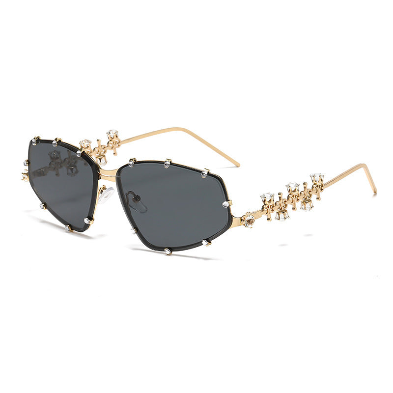 Ladies designer glasses with glamorous accent and sparkling glitter stones Bowlift