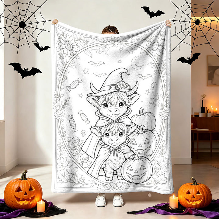 Cozy Halloween-Themed Throw Blanket