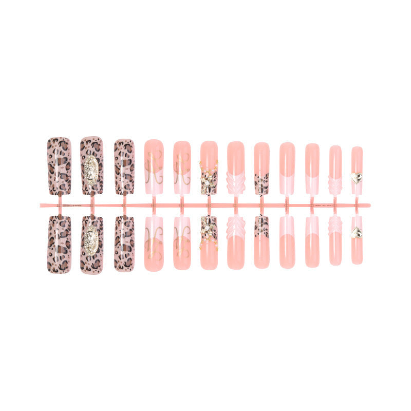 Creative Nail Art Set with Leopard Design and Elegant Decorations Bowlift