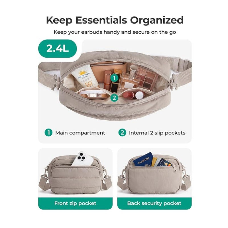 Fashionable shoulder bag with multifunctional compartments Bowlift