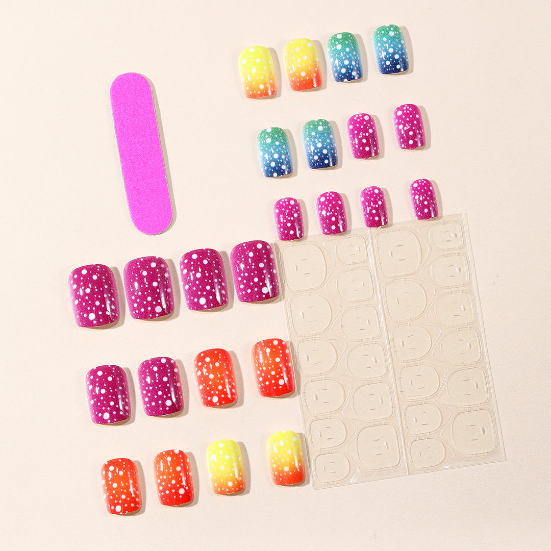 Artistic Rainbow Gradient Nail Art Extensions Bowlift