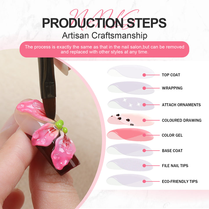 Creative nail art set with golden accents and floral details Bowlift