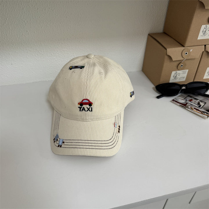 Men's Corduroy Taxi Embroidered Baseball Cap Bowlift