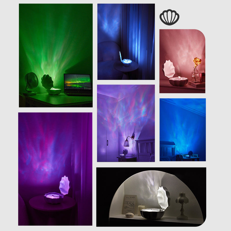 BowLift | Shell Lamp Waves Retro Bluetooth Turntable LED Night Light - Perfect Gift for Kids and Girls