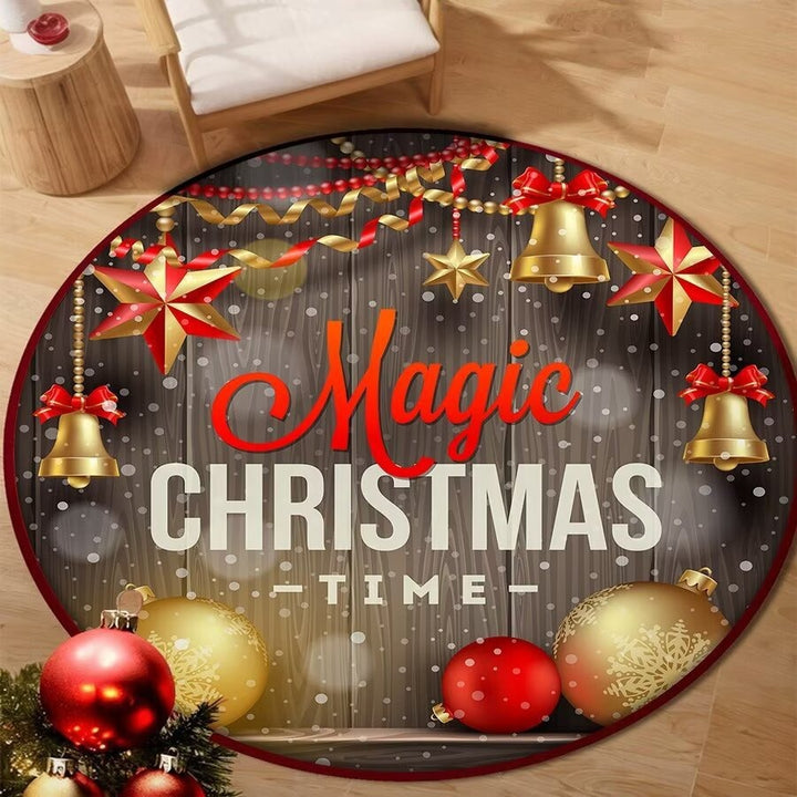 Holiday-Themed Round Floor Mat Bowlift