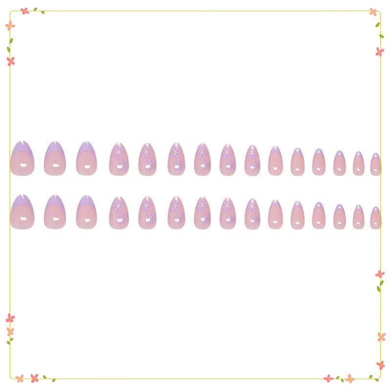 Creative artificial nails with floral accents Bowlift