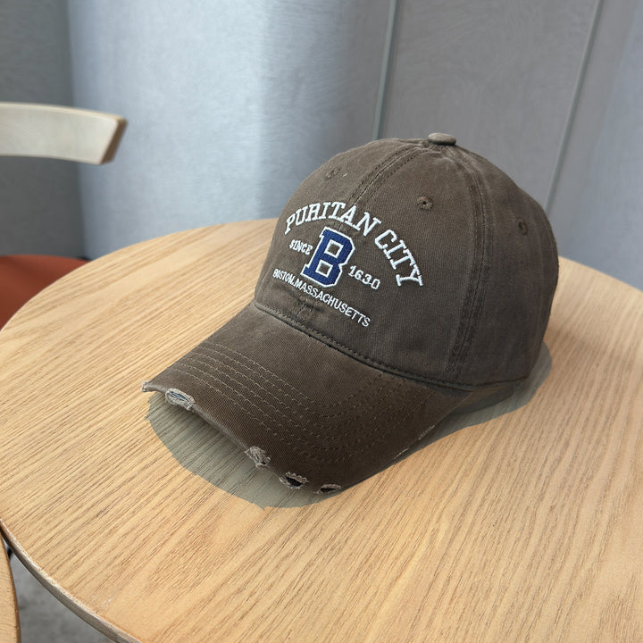 Men's Distressed Cotton Baseball Cap Bowlift 1784270269
