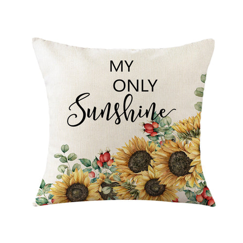 Women's Cushion Cover with Sunflower Pattern Bowlift