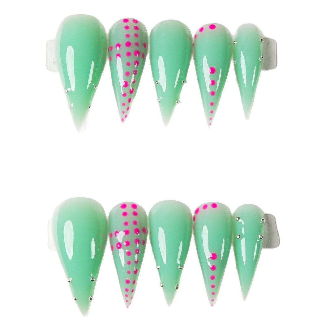 Stiletto Press-On Nail Enhancements with Gem Accents