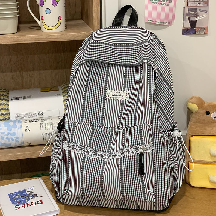 Cute Striped Backpack Bowlift