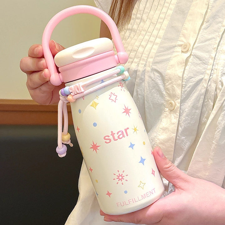 Women’s creative drinking bottle with funny design and practical cord Bowlift