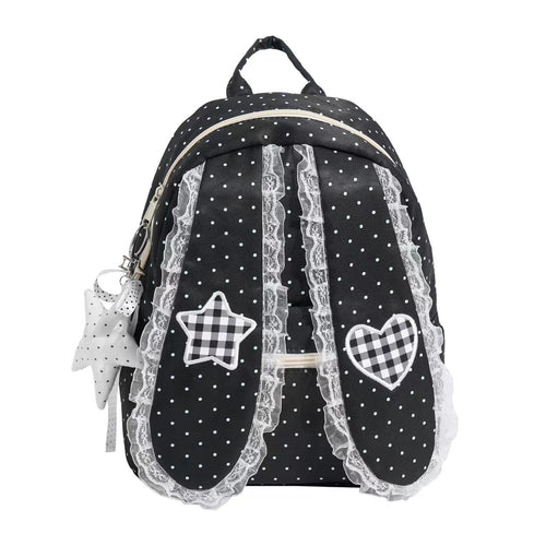 Backpack with Playful Design and Charming Applications Bowlift