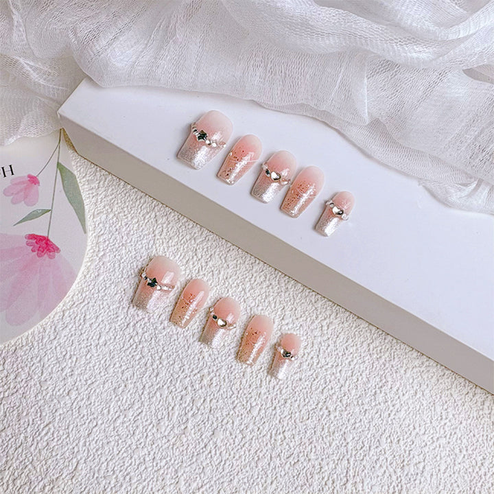 Elegant French Tip Press-On Nails Bowlift
