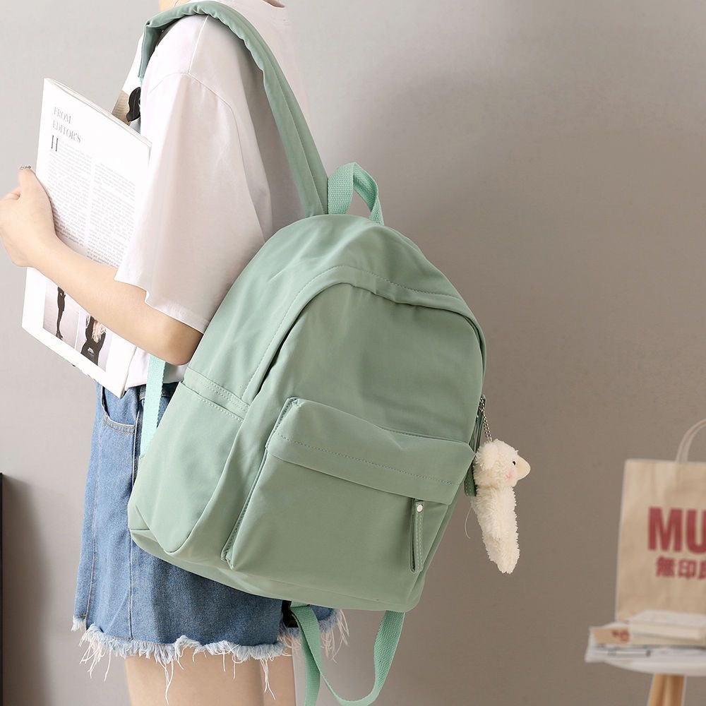 Casual Backpack with Plush Keychain Bowlift