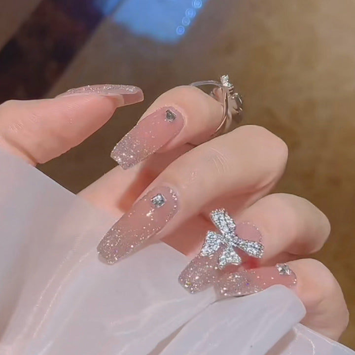 Stylish heart and ombre design artificial nails Bowlift