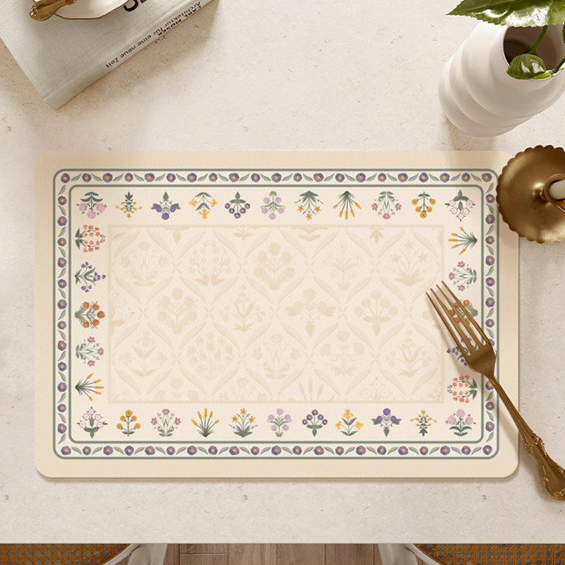 Floral Design Kitchen Mat Bowlift