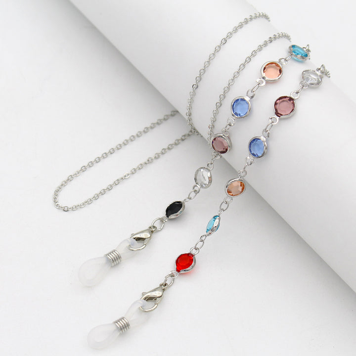 Multicolor Gemstone Eyewear Chain Bowlift