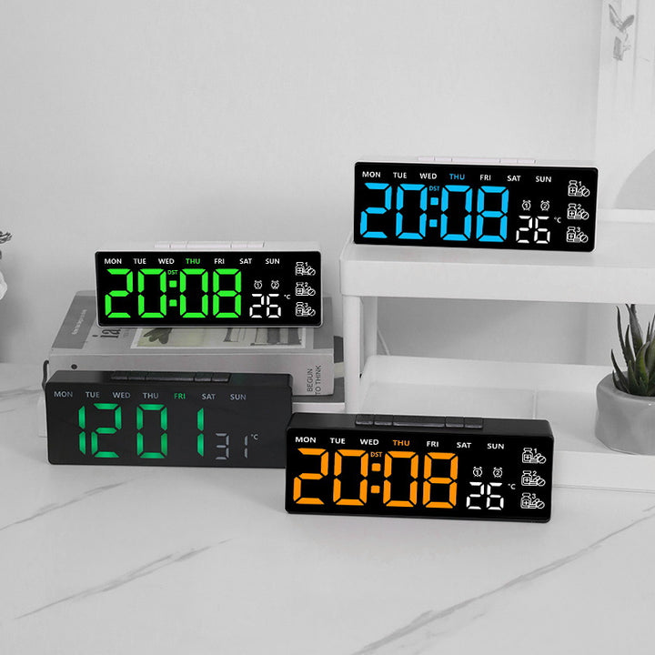 Digital Thermo Alarm Clock with Large LED Display Bowlift