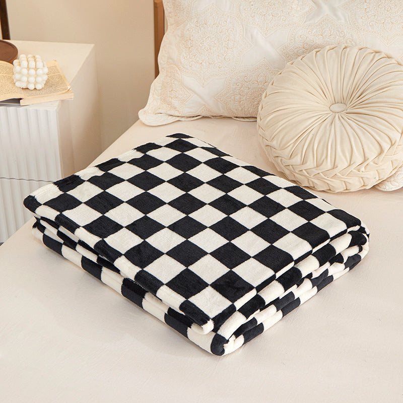 Cozy Checkered Fleece Blanket
