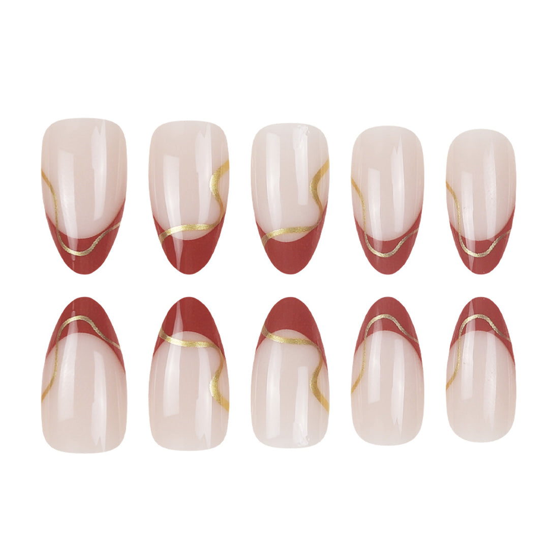 Elegant Artistic Stiletto Press-On Nails Bowlift
