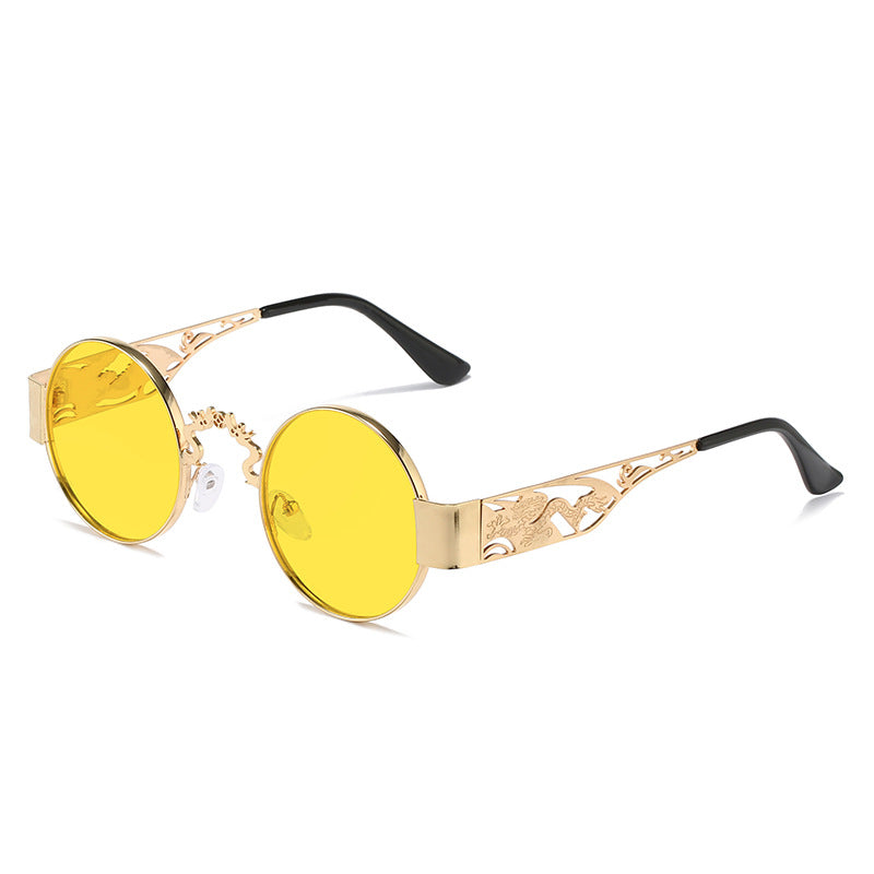 Women's artistic round sunglasses with elegant filigree frame Bowlift