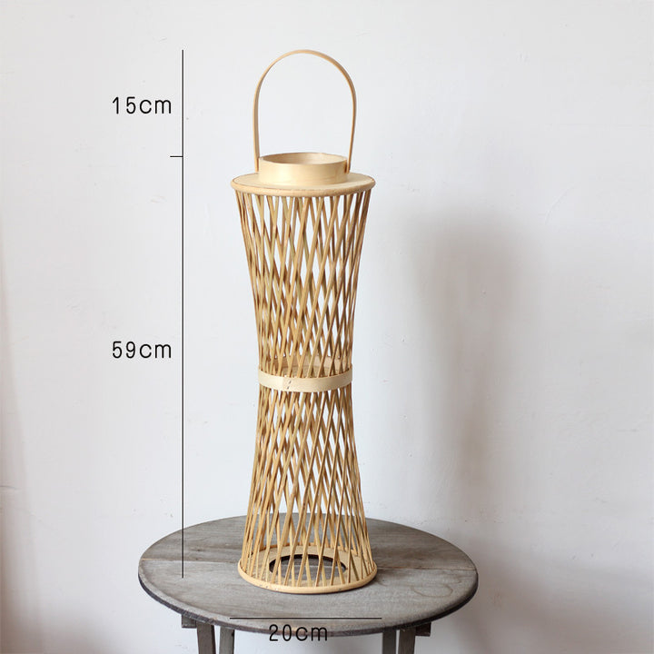 Elegant lamp stand made of woven material Bowlift