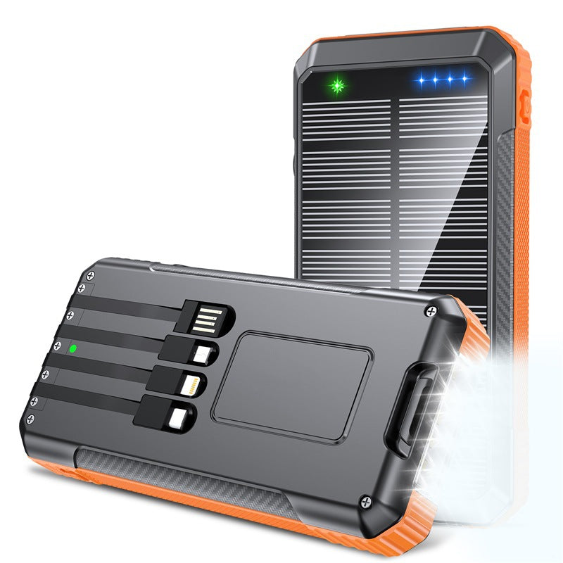 Power bank with solar charging function and integrated LED lamp Bowlift