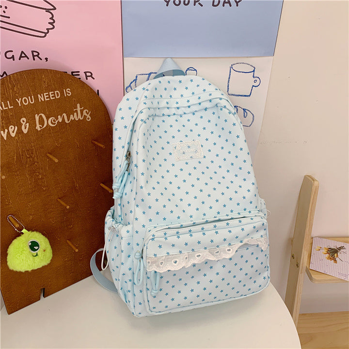 Star Patterned School Backpack