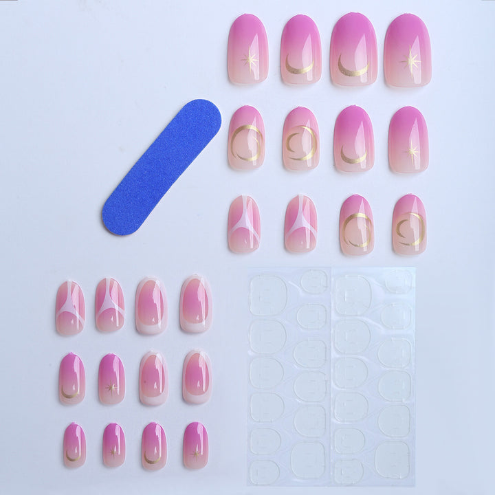 Artificial nails with elegant modern accents Bowlift