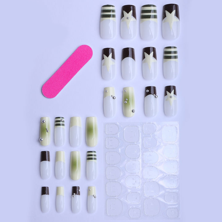 Elegant Artificial Nails with Decoration Bowlift