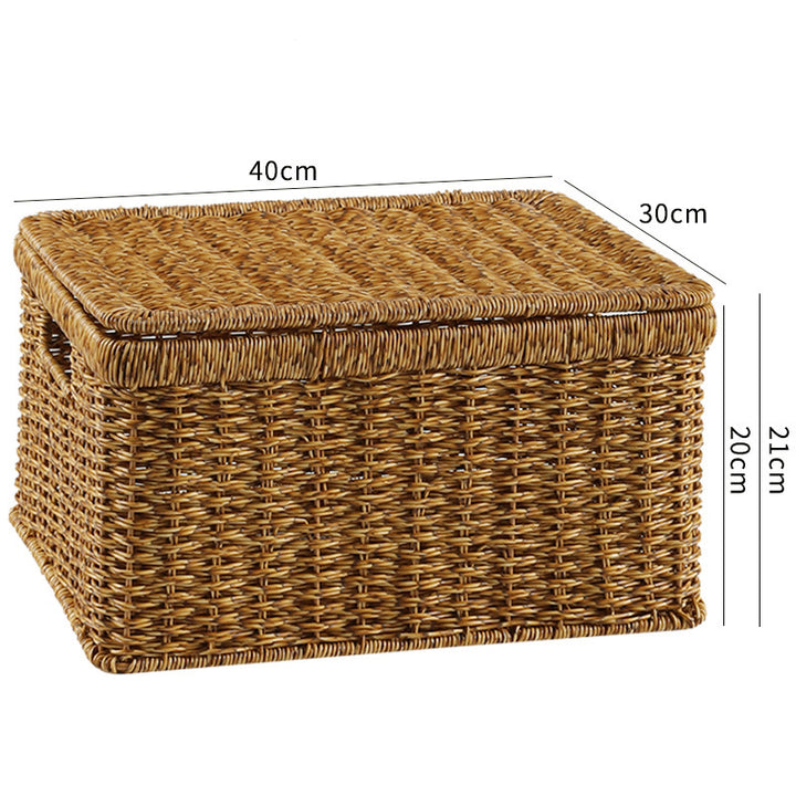 Unisex Rectangular Storage Basket with Decorative Lid Bowlift