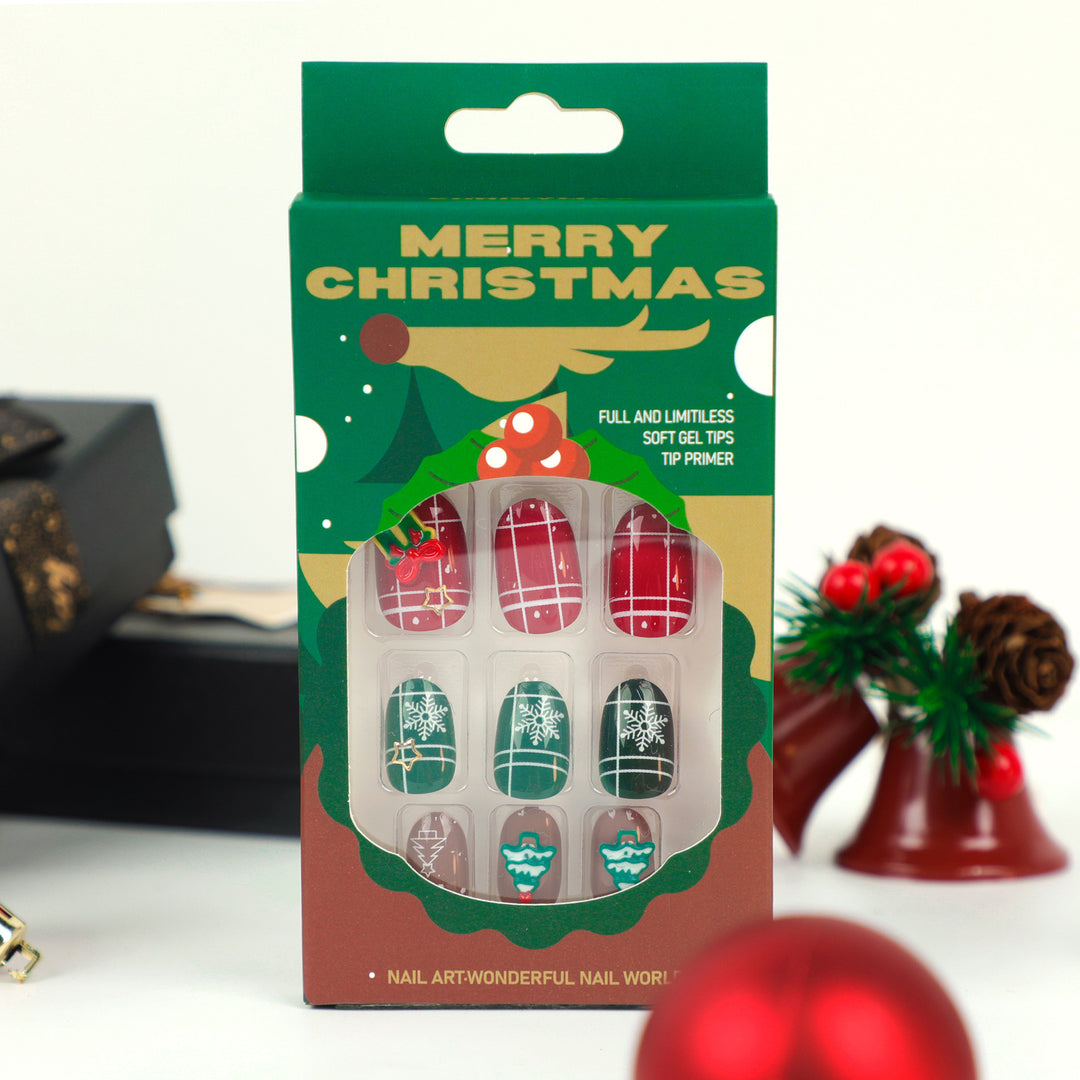 Artistic Christmas nail art with festive design Bowlift