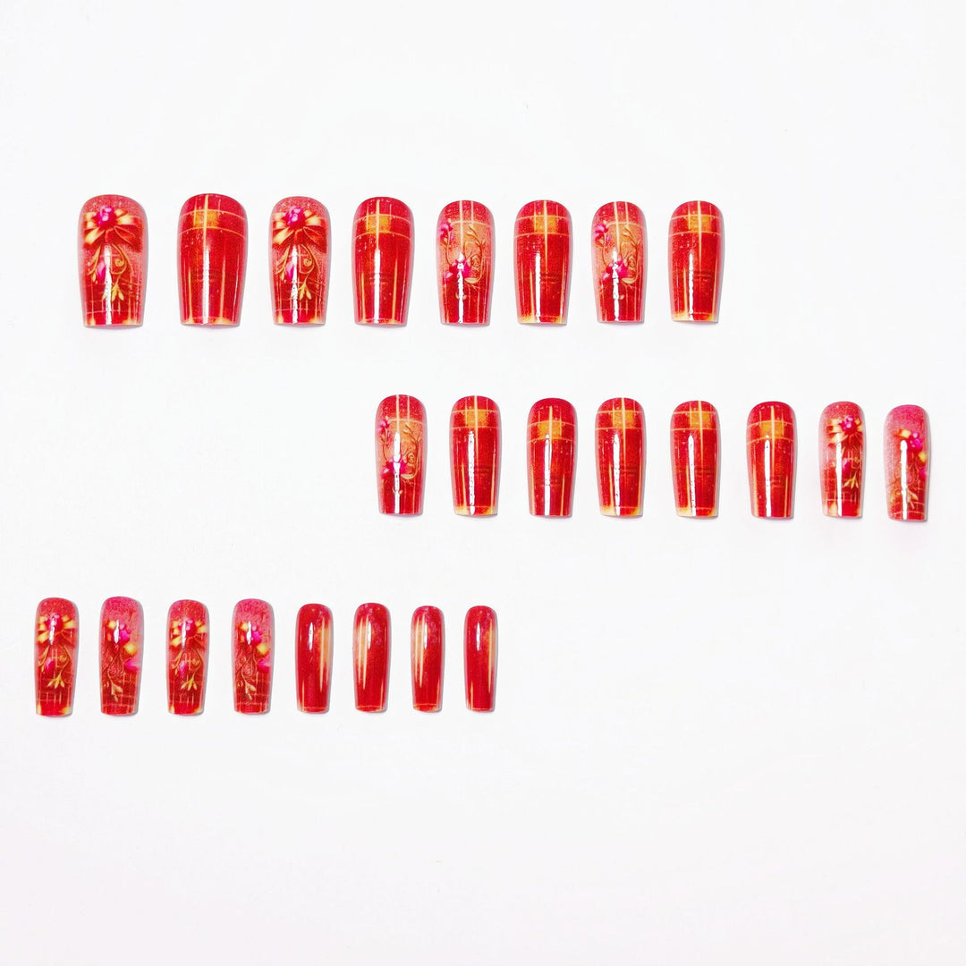 Artificial Nails in Festive Glamour Style Bowlift
