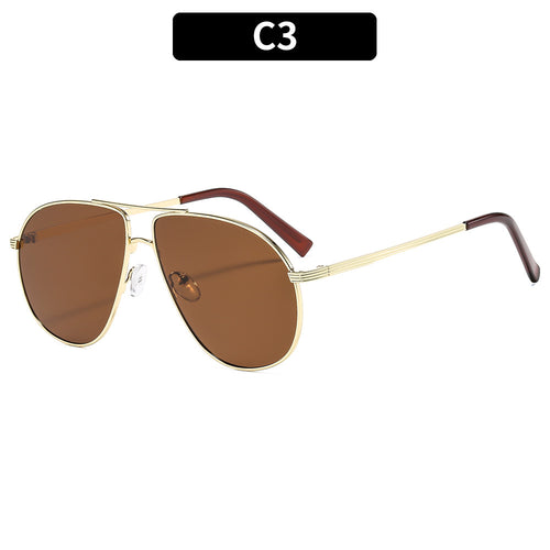 Retro Aviator Sunglasses with Premium Metal Accents