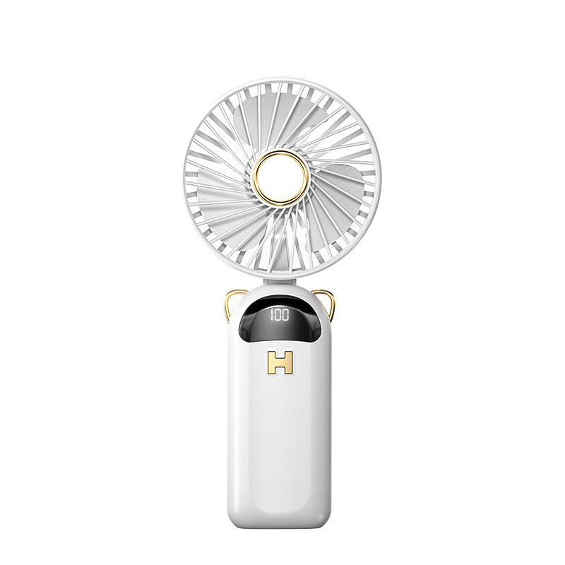 Women Portable Handheld Fan with LCD Display Bowlift