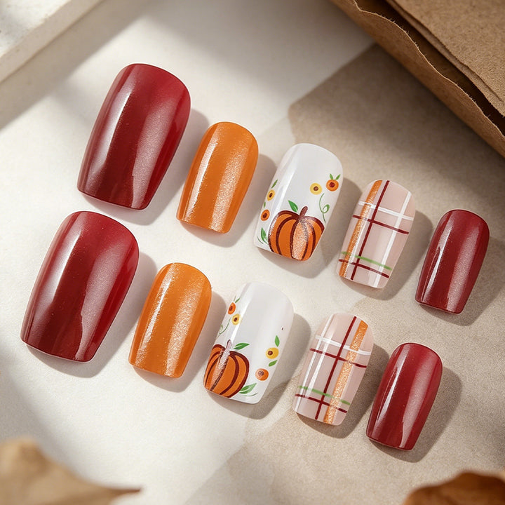Seasonal Pumpkin-Themed Nail Art Set Bowlift