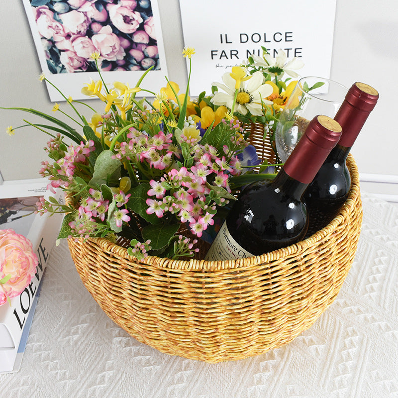 Home Storage Wicker Basket Bowlift