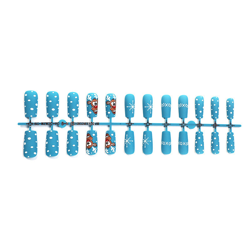 Creative Christmas Art Nail Set with Cheerful Reindeer Design Bowlift