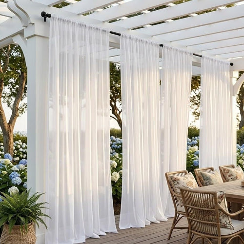 Elegant Sheer Curtain Panels with Rod Pocket Design Bowlift