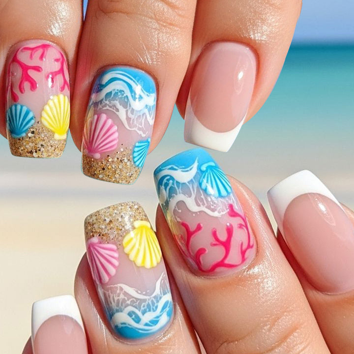 Coastal Ocean-Inspired Nail Art Extensions Bowlift