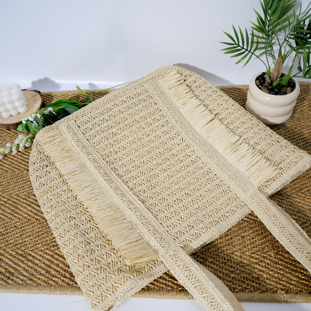 Large Raffia Bag in Natural Style Bowlift