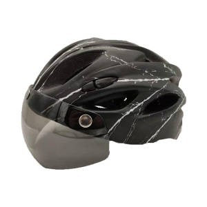 Sporty bicycle helmet with integrated visor Bowlift