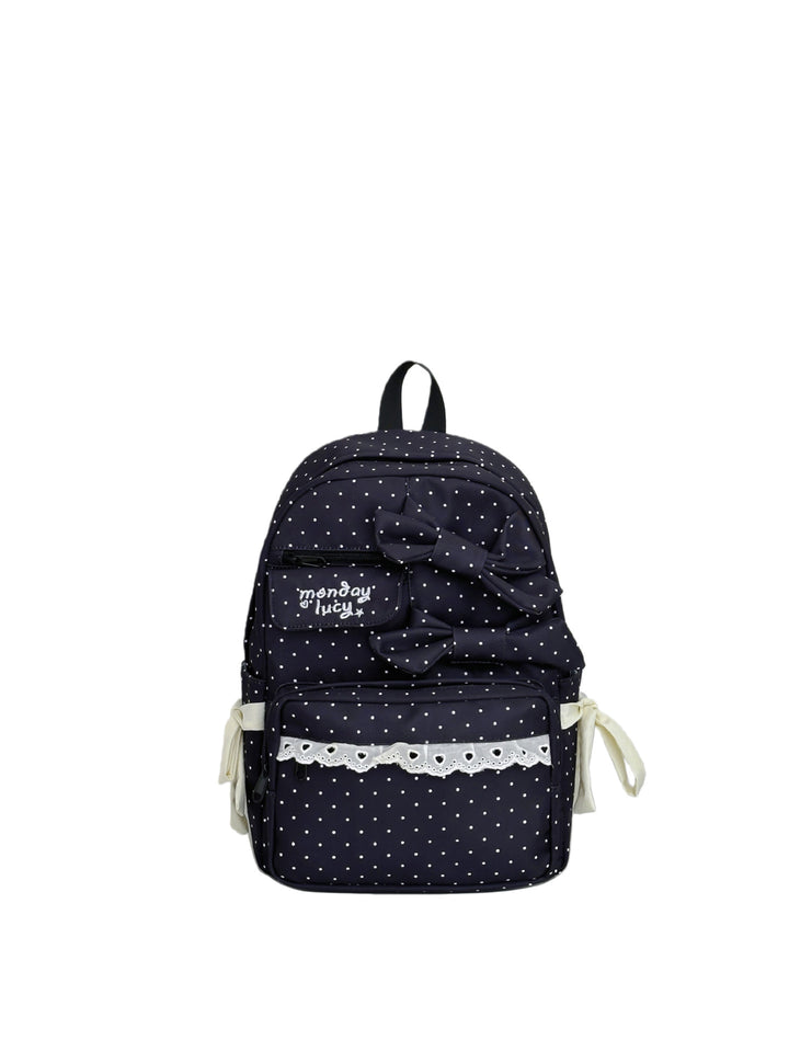 Adorable Polka Dot Bow School Backpack Bowlift