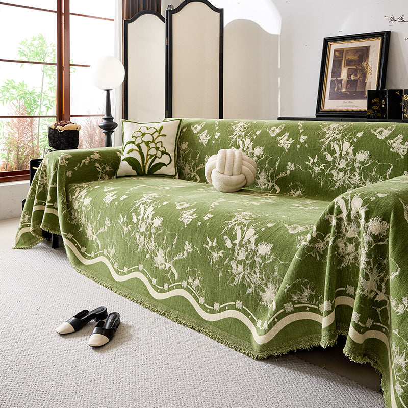 Floral Patterned Decorative Sofa Throw