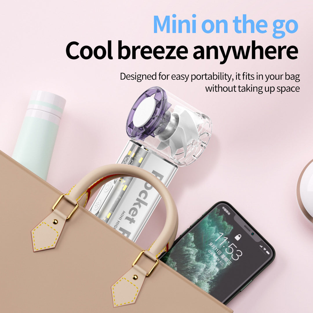 Women Portable High-Speed Mini Fan with LED Display Bowlift