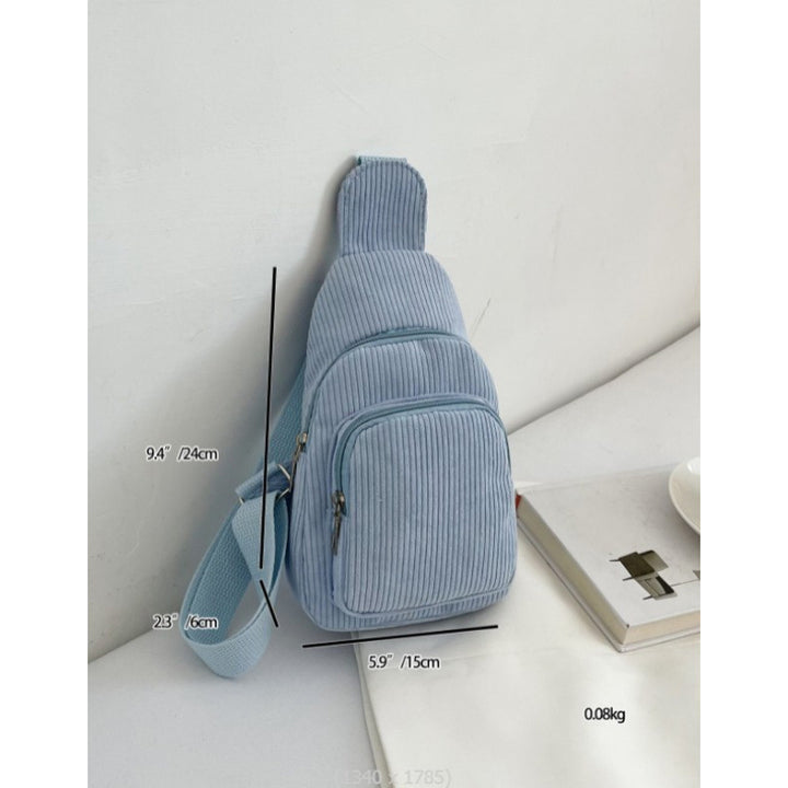 WoMulti-Compartment Corduroy Sling Bag Bowlift